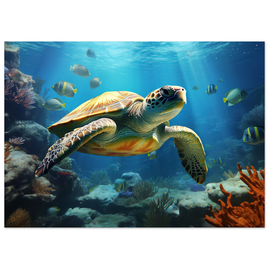 Schildkröte im Ozean Poster