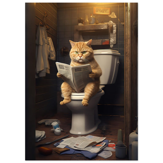 Katze auf Toilette Poster