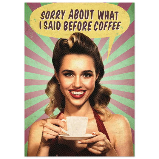 Frau mit Kaffee Retro Poster