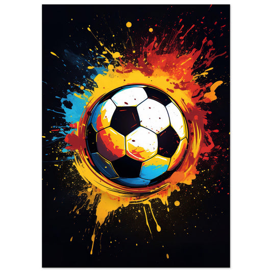 Fußball Bunt Illustration Poster