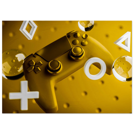 Gaming Controller Gold Poster