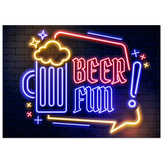 Bier Fun Neon Poster